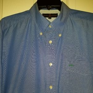 Tommy Hilfiger Solid Blue Golf LS Shirt